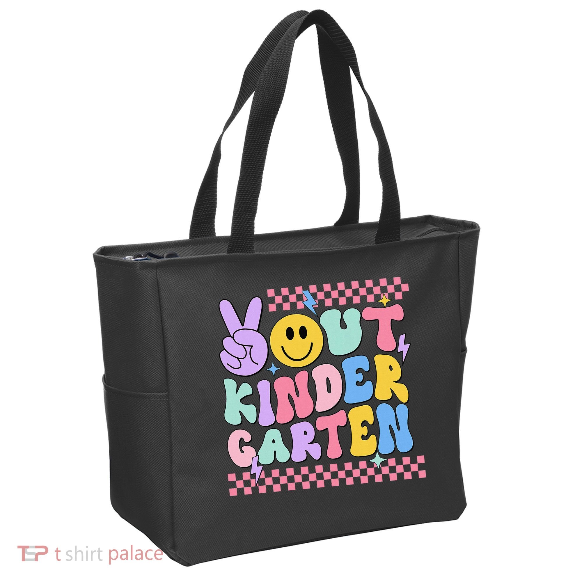 Peace Out Kindergarten Graduation Smile Face Last Day Tote Bag