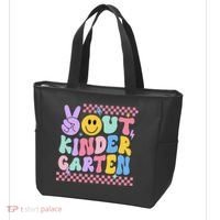Peace Out Kindergarten Graduation Smile Face Last Day Tote Bag thumb 3