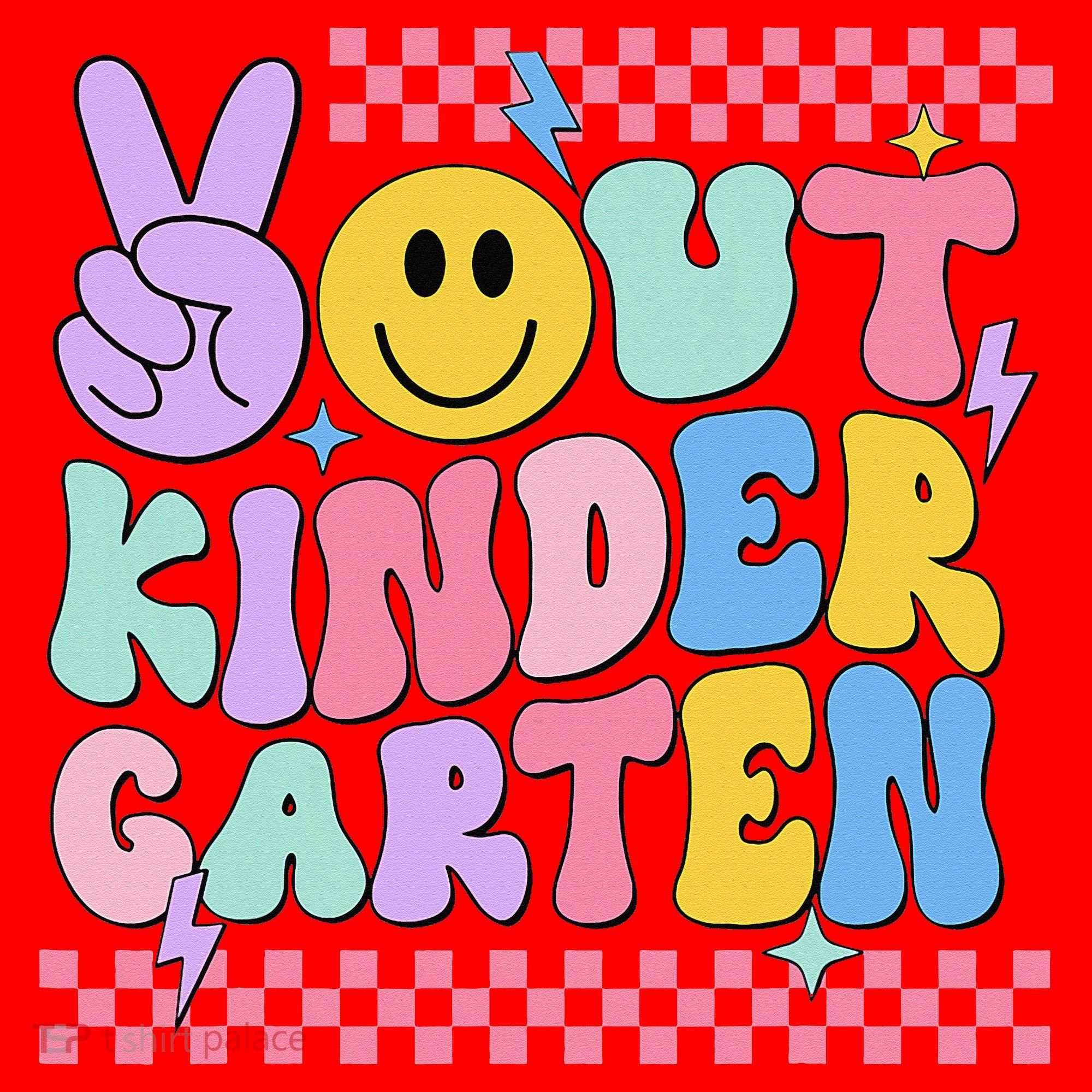 Peace Out Kindergarten Graduation Smile Face Last Day Santa Hat