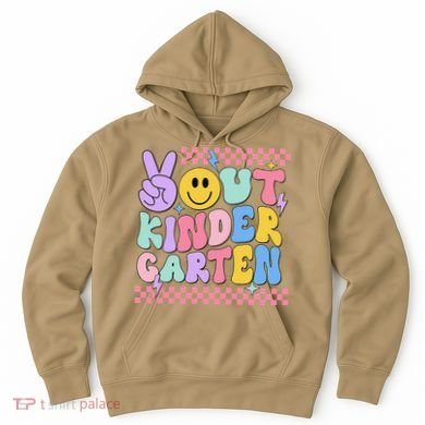 Peace Out Kindergarten Graduation Smile Face Last Day Hoodie