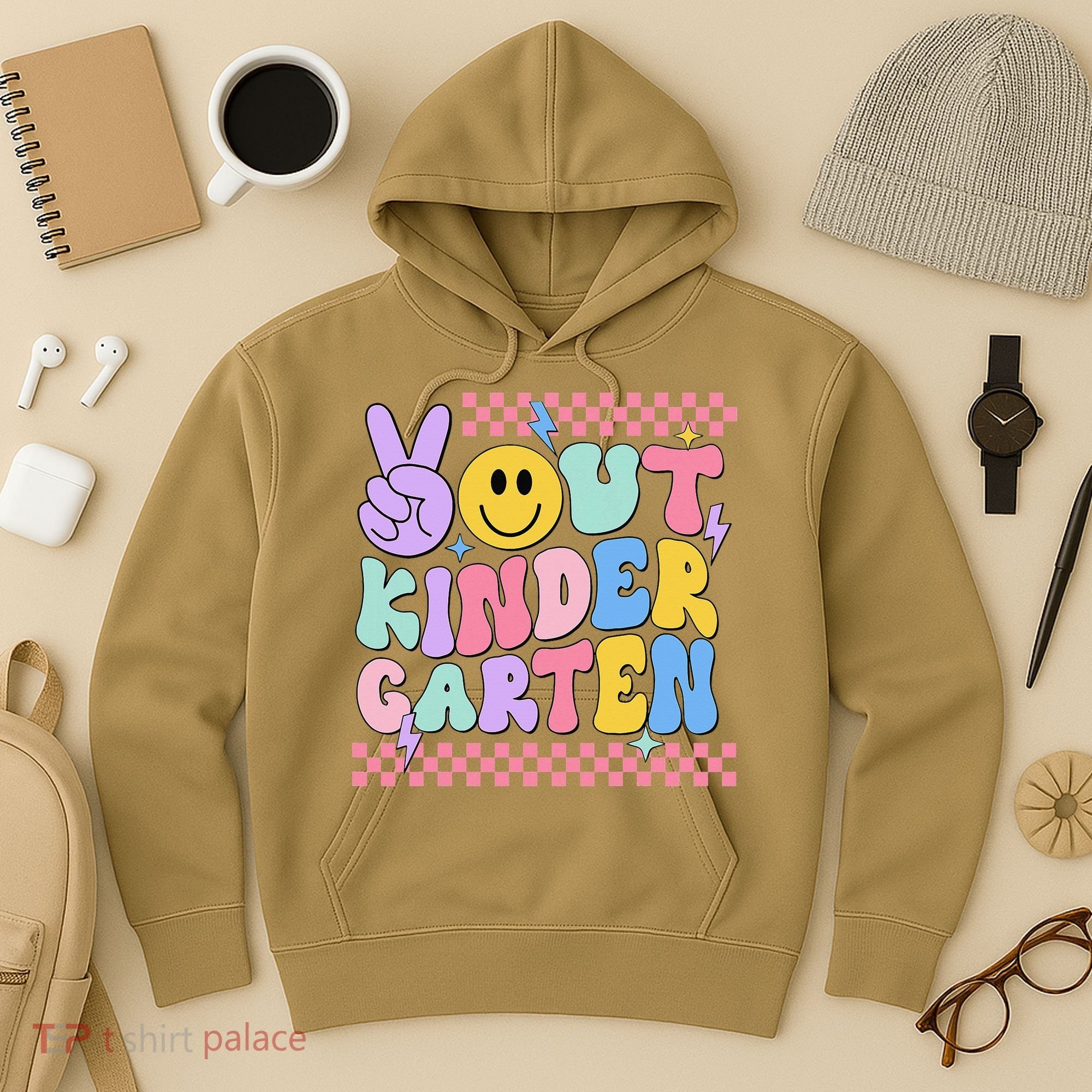 Peace Out Kindergarten Graduation Smile Face Last Day Hoodie