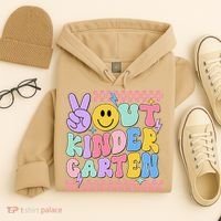 Peace Out Kindergarten Graduation Smile Face Last Day Hoodie thumb 4