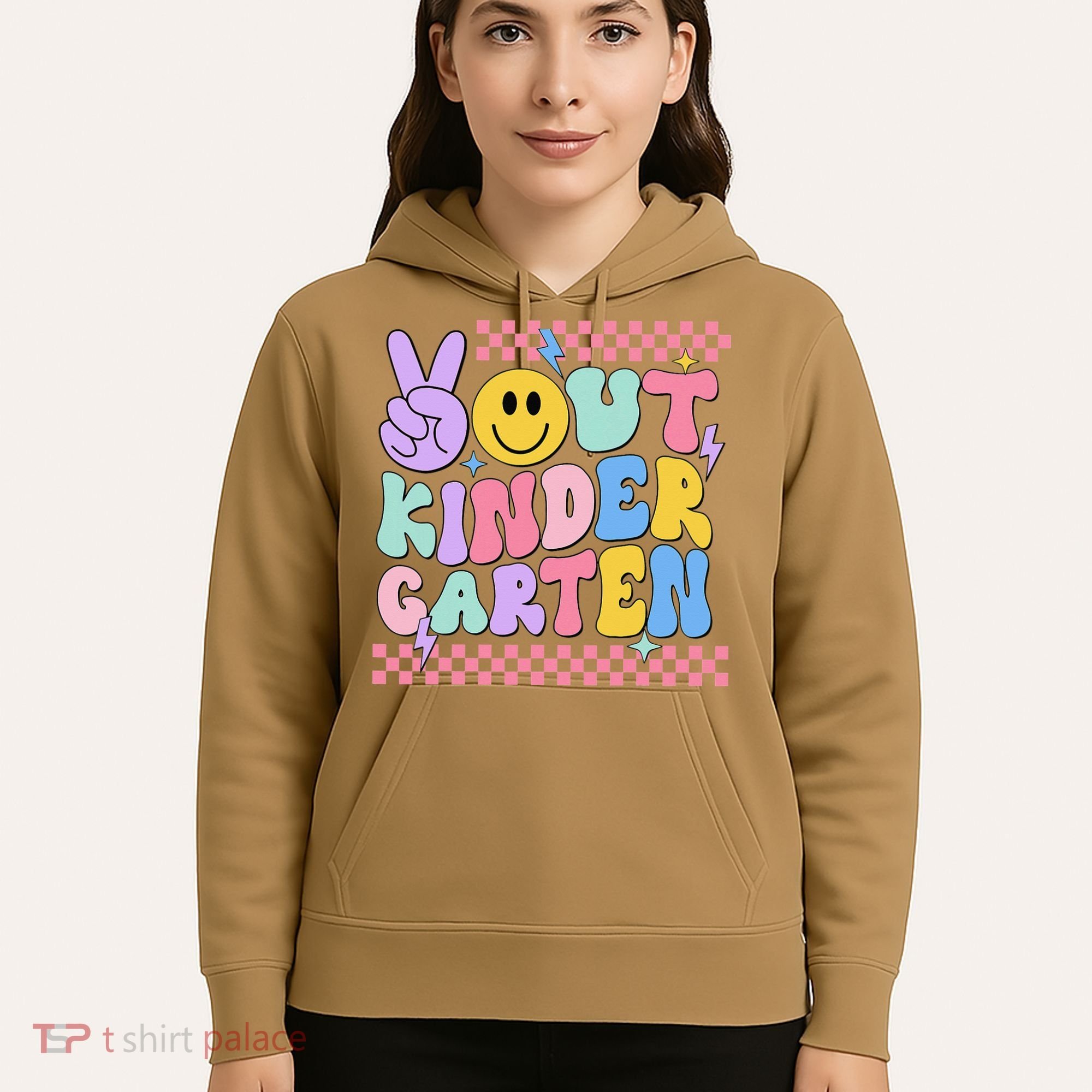 Peace Out Kindergarten Graduation Smile Face Last Day Hoodie
