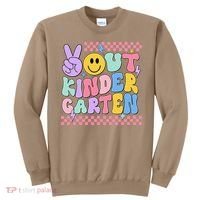 Peace Out Kindergarten Graduation Smile Face Last Day Sweatshirt thumb 0