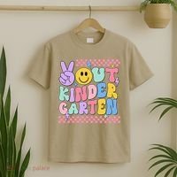 Peace Out Kindergarten Graduation Smile Face Last Day T-Shirt thumb 2