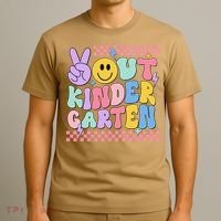 Peace Out Kindergarten Graduation Smile Face Last Day T-Shirt thumb 3