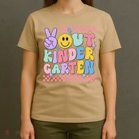 Peace Out Kindergarten Graduation Smile Face Last Day T-Shirt thumb 4
