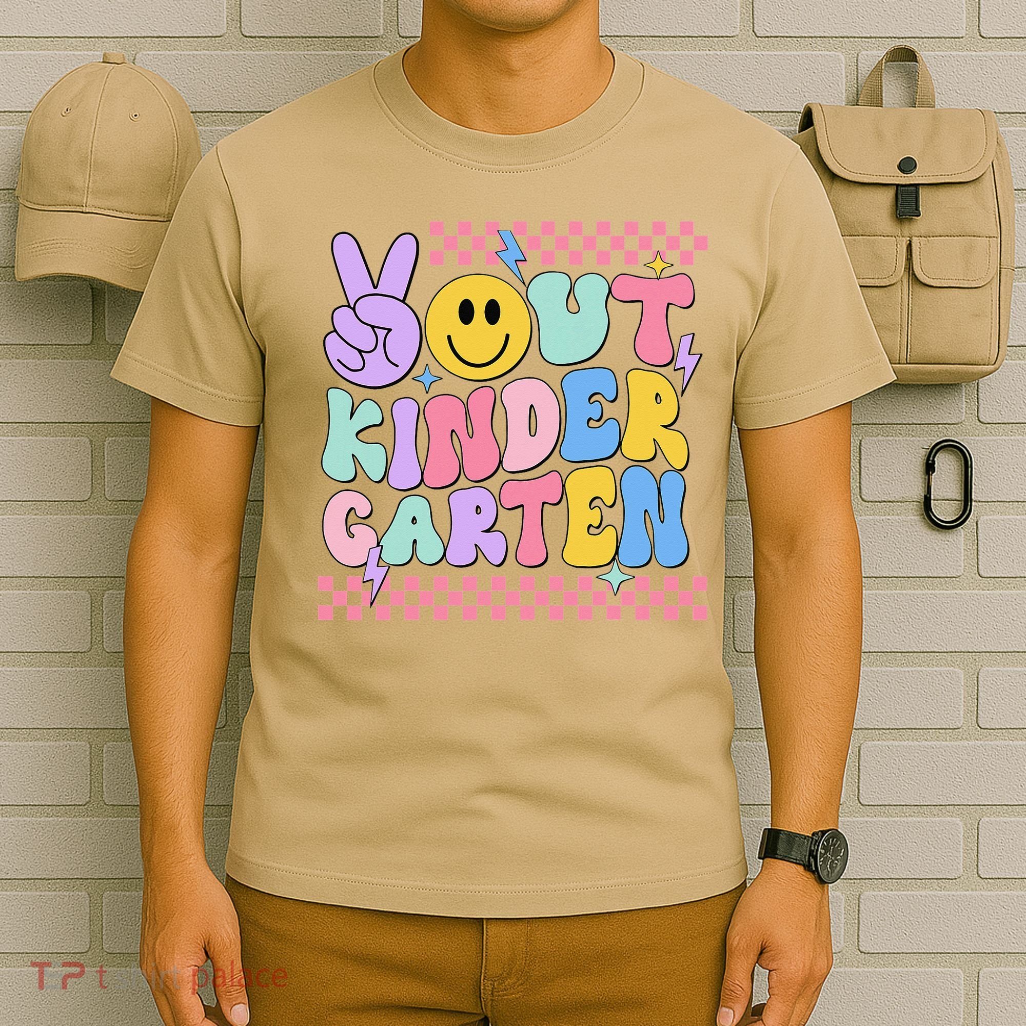 Peace Out Kindergarten Graduation Smile Face Last Day T-Shirt