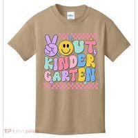 Peace Out Kindergarten Graduation Smile Face Last Day Kids T-Shirt thumb 0