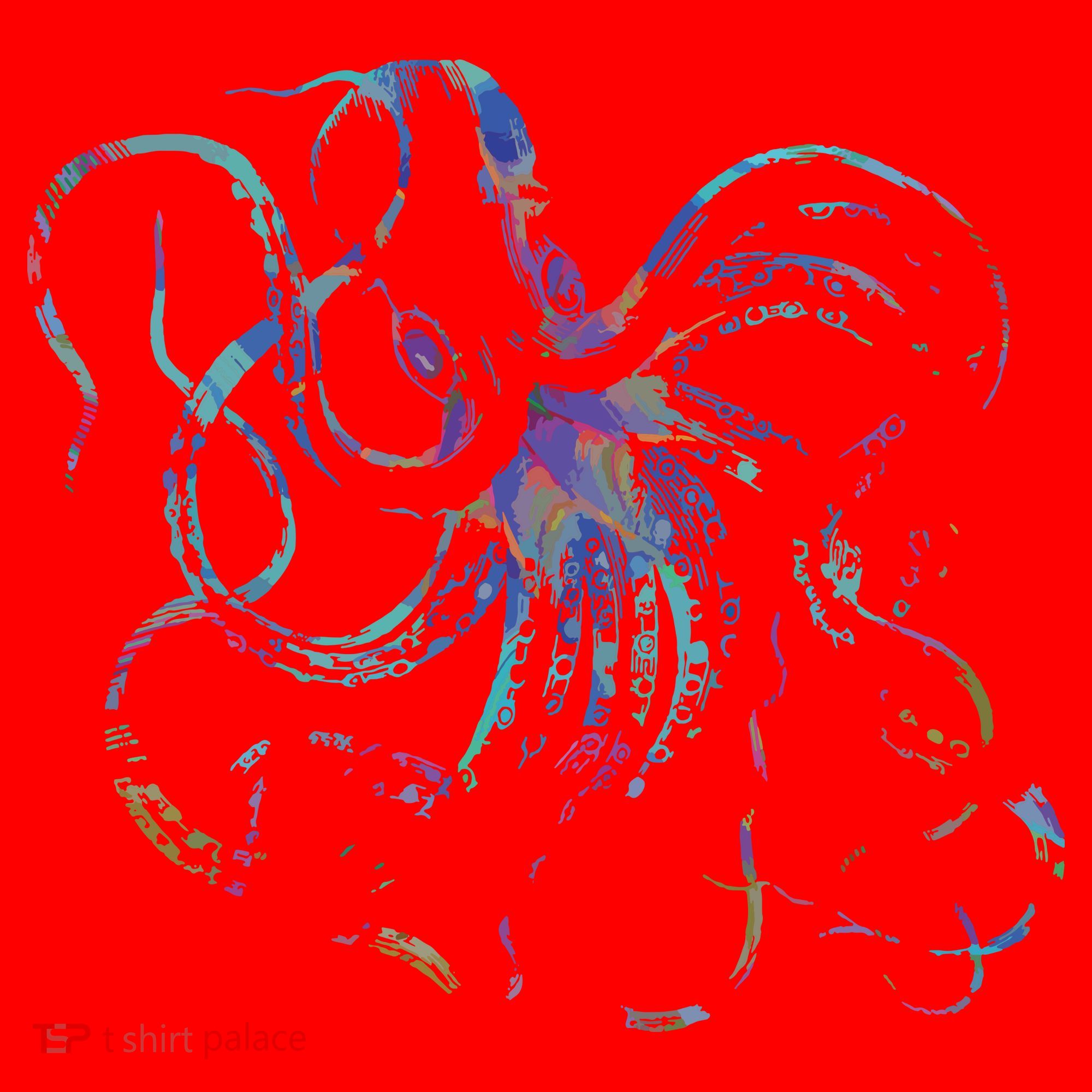 Psychedelic Octopus Kraken Santa Hat