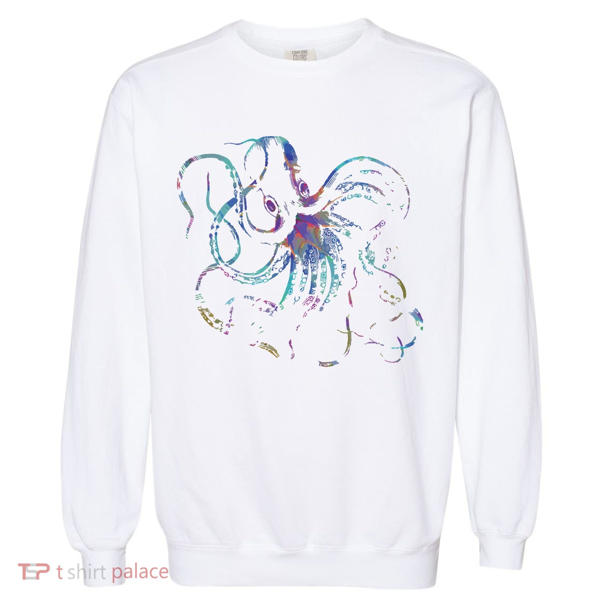 Psychedelic Octopus Kraken Garment-Dyed Sweatshirt
