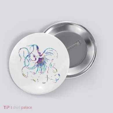 Psychedelic Octopus Kraken Button