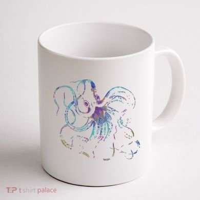 Psychedelic Octopus Kraken Coffee Mug back
