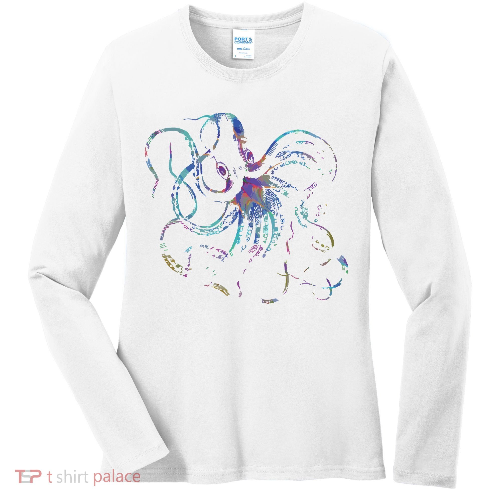 Psychedelic Octopus Kraken Women's Long Sleeve Shirt