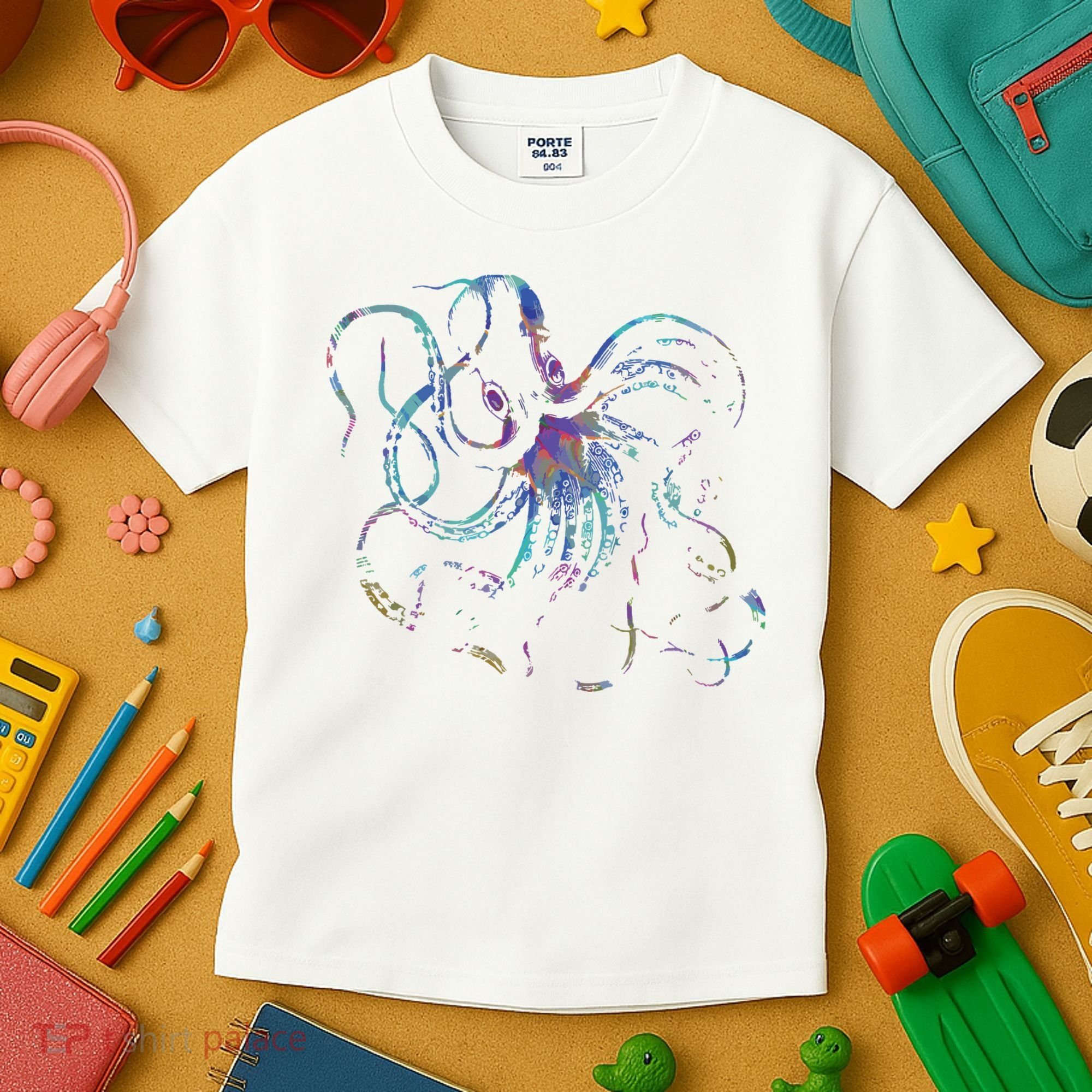 Psychedelic Octopus Kraken Kids T-Shirt