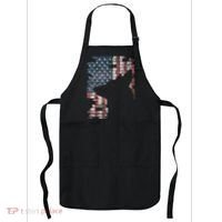 Police Officer K9 Dog Shep PD American Flag Silhouette Print Apron thumb 0