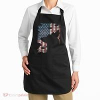 Police Officer K9 Dog Shep PD American Flag Silhouette Print Apron thumb 2