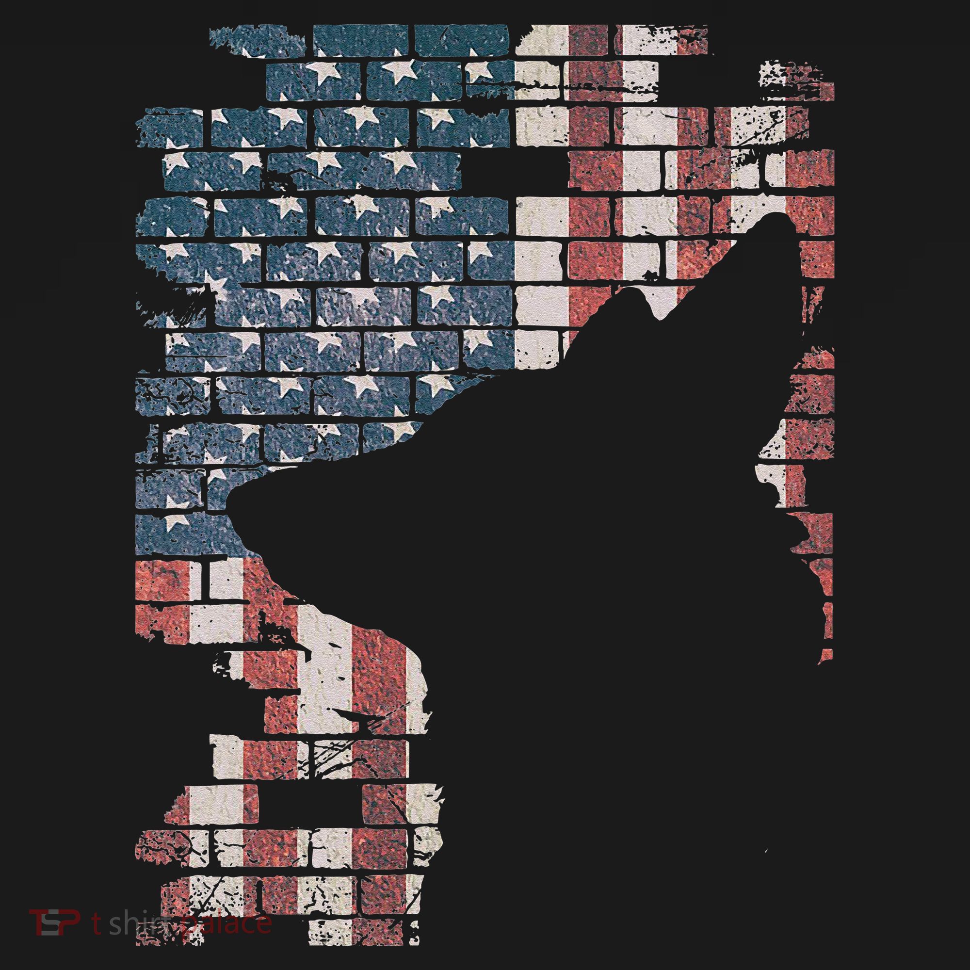 Police Officer K9 Dog Shep PD American Flag Silhouette Print Coaster