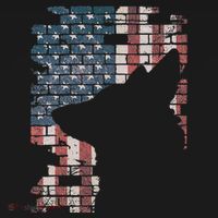 Police Officer K9 Dog Shep PD American Flag Silhouette Print Women's Hoodie thumb 2