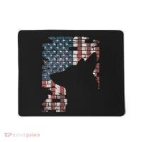 Police Officer K9 Dog Shep PD American Flag Silhouette Print Mousepad thumb 0