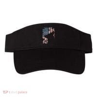 Police Officer K9 Dog Shep PD American Flag Silhouette Print Visor thumb 0