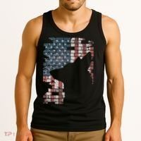 Police Officer K9 Dog Shep PD American Flag Silhouette Print Tank Top thumb 3