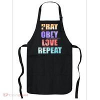 Pray Obey Love Repeat Christian Bible Quote Apron thumb 0