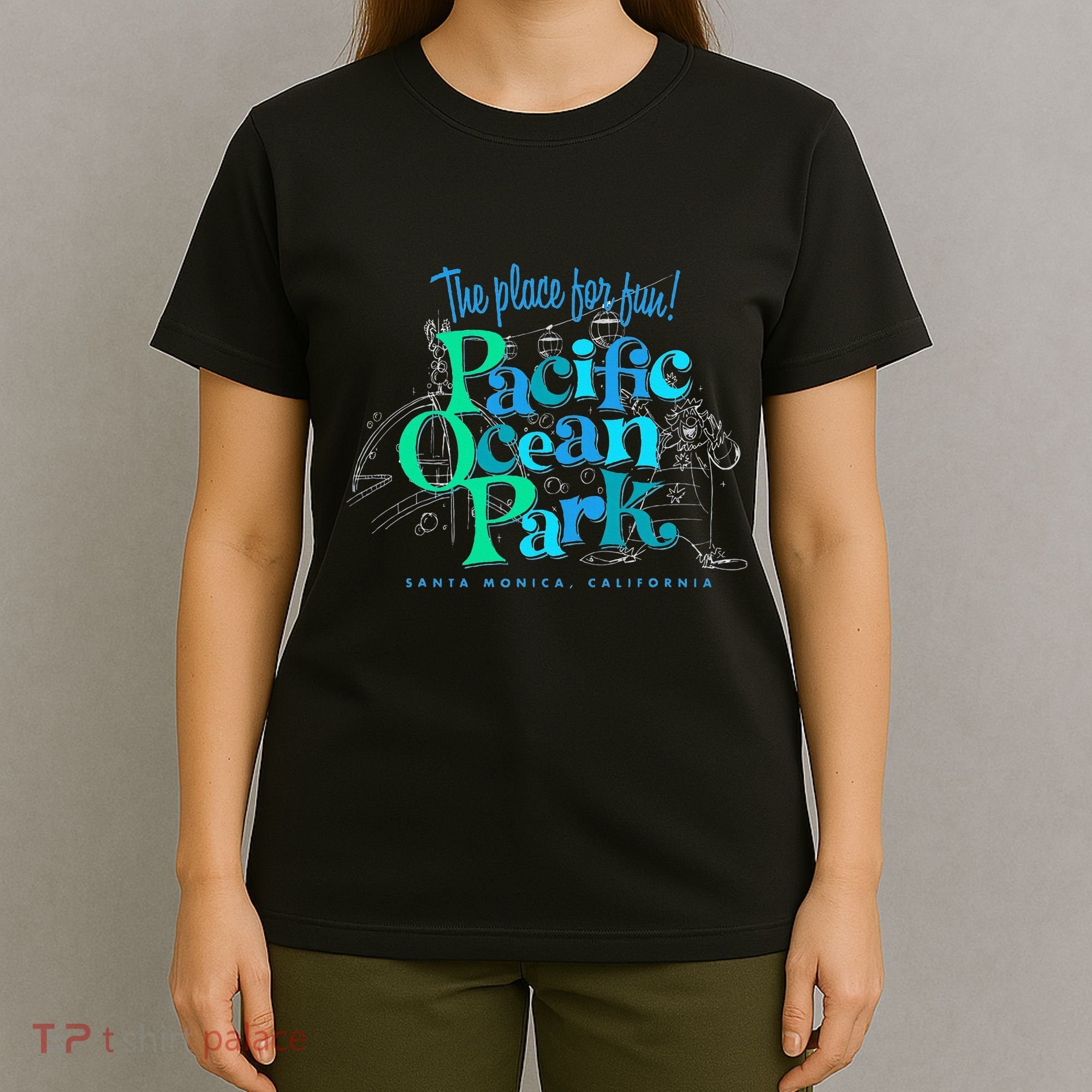Pacific Ocean Los Angeles Park Retro Vintage T-Shirt