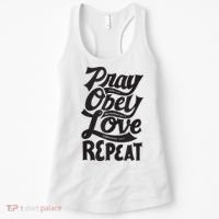 Pray Obey Love Repeat Christian Bible Verse Quote Faith Women's Tank Top thumb 0