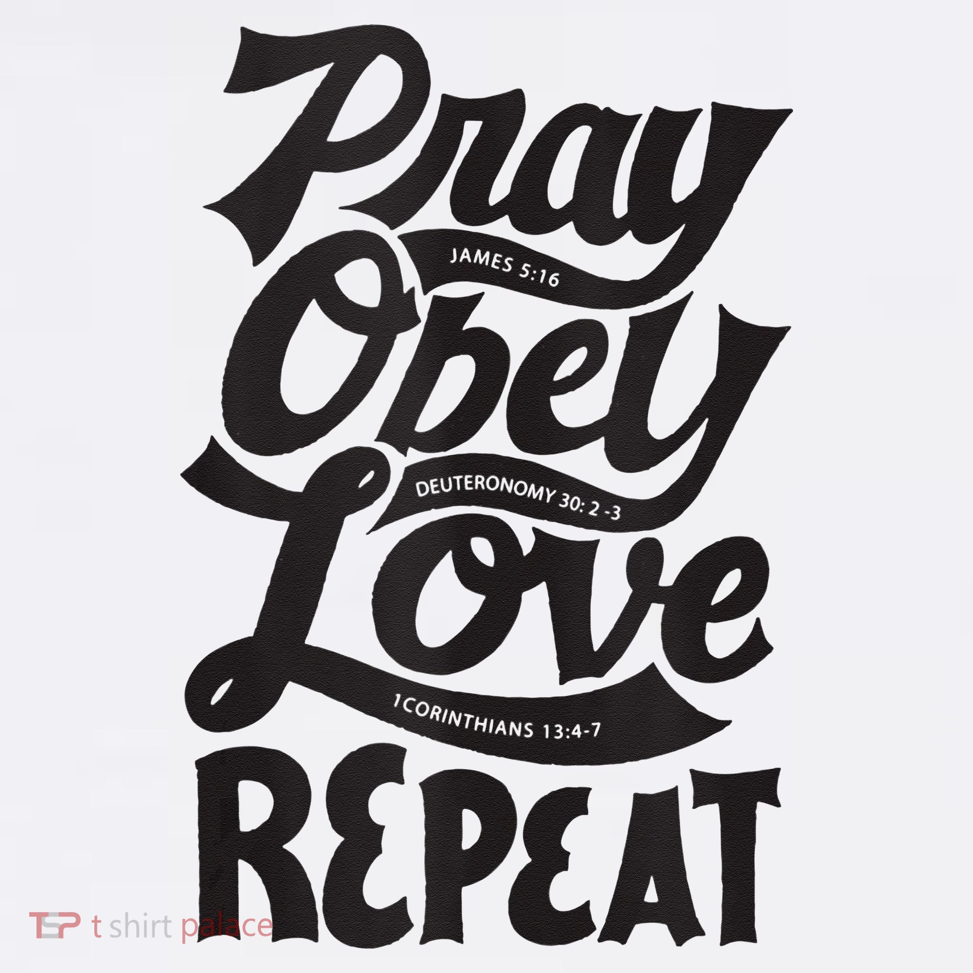 Pray Obey Love Repeat Christian Bible Verse Quote Faith Women's Tank Top