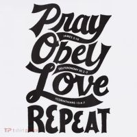 Pray Obey Love Repeat Christian Bible Verse Quote Faith Baby Bodysuit thumb 2