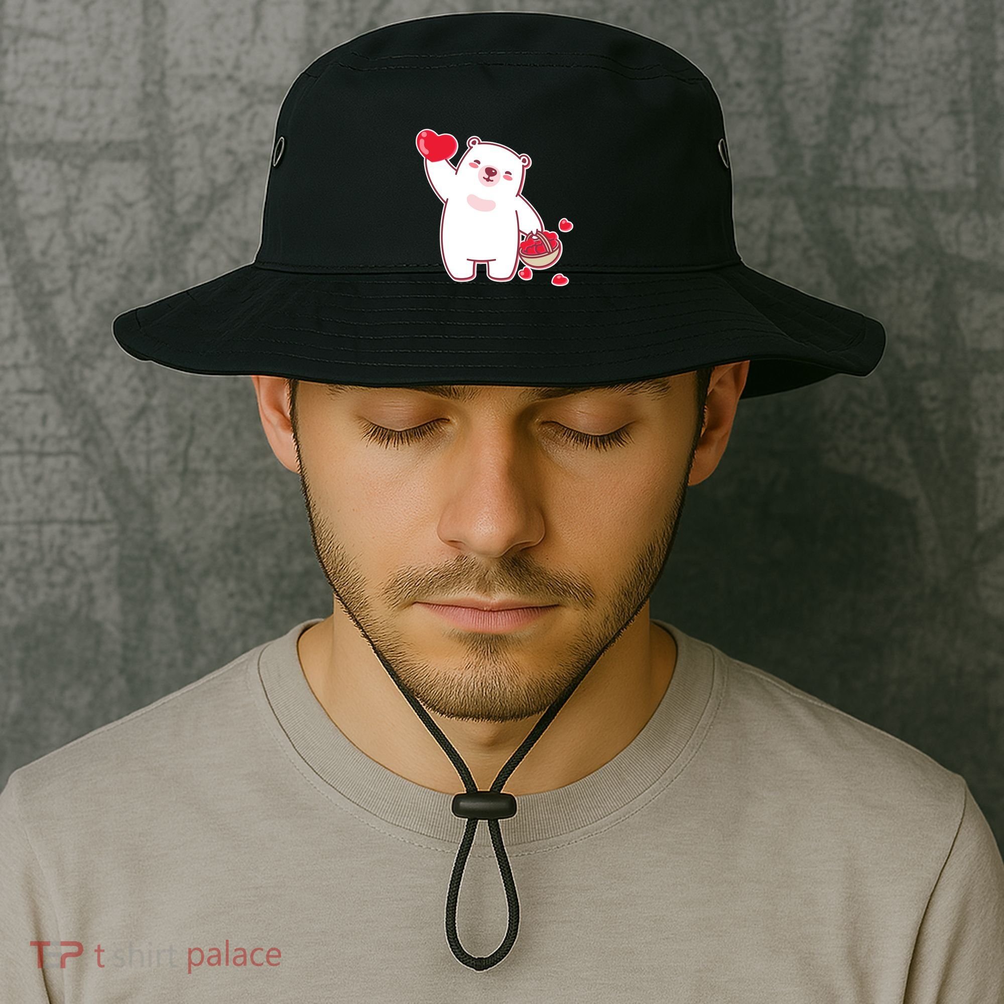 Polar Bear Cute Valentines Day Love Bucket Hat