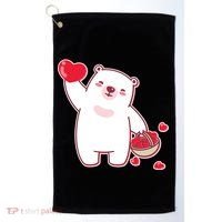 Polar Bear Cute Valentines Day Love Golf Towel thumb 0