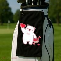Polar Bear Cute Valentines Day Love Golf Towel thumb 2