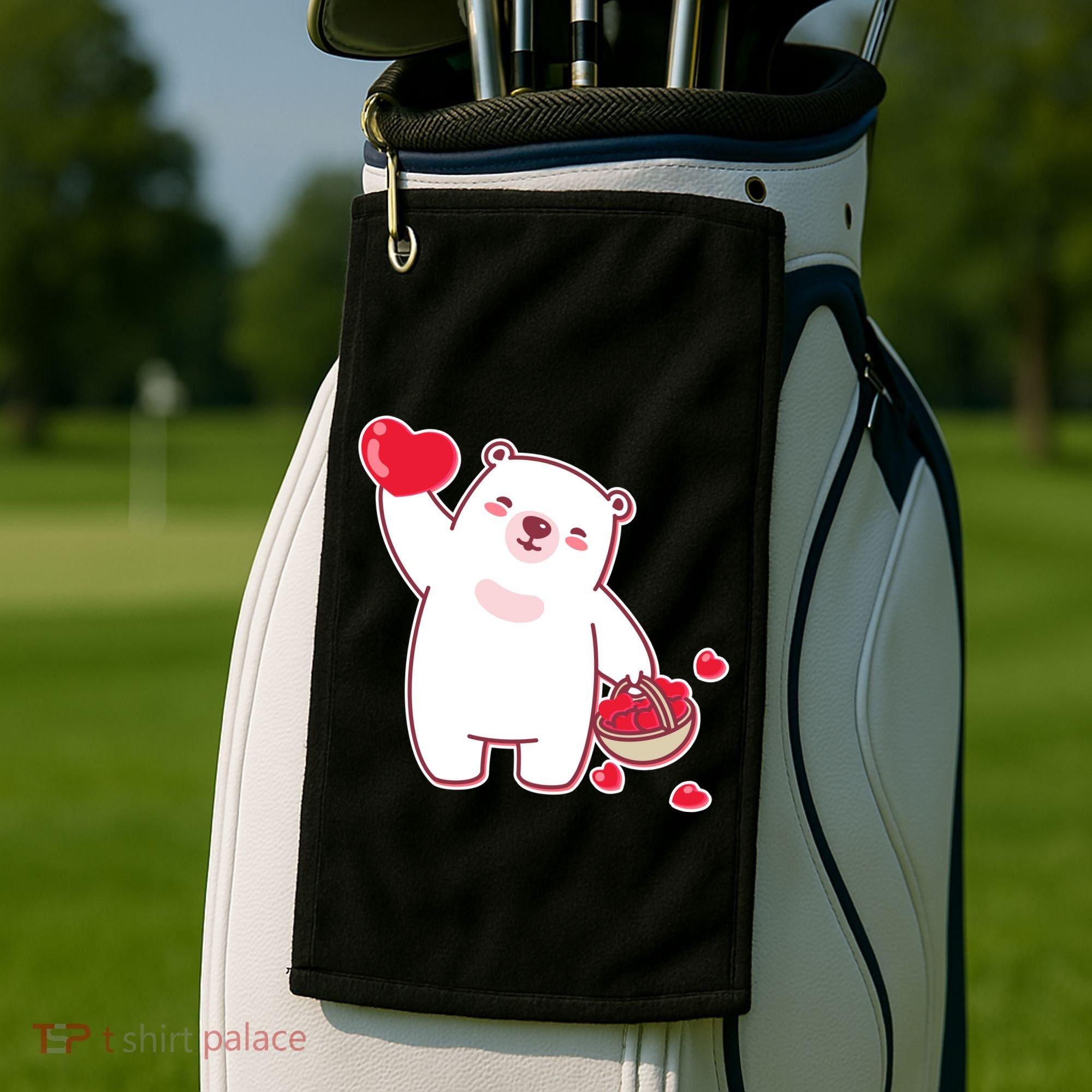 Polar Bear Cute Valentines Day Love Golf Towel