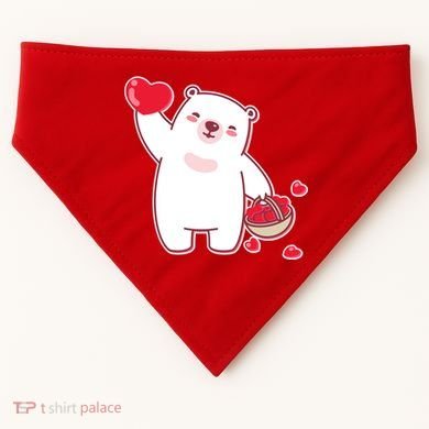 Polar Bear Cute Valentines Day Love USA-Made Doggie Bandana