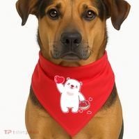 Polar Bear Cute Valentines Day Love USA-Made Doggie Bandana thumb 1