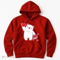 Polar Bear Cute Valentines Day Love Hoodie thumb 0