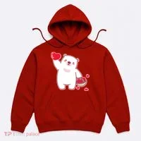 Polar Bear Cute Valentines Day Love Hoodie thumb 0
