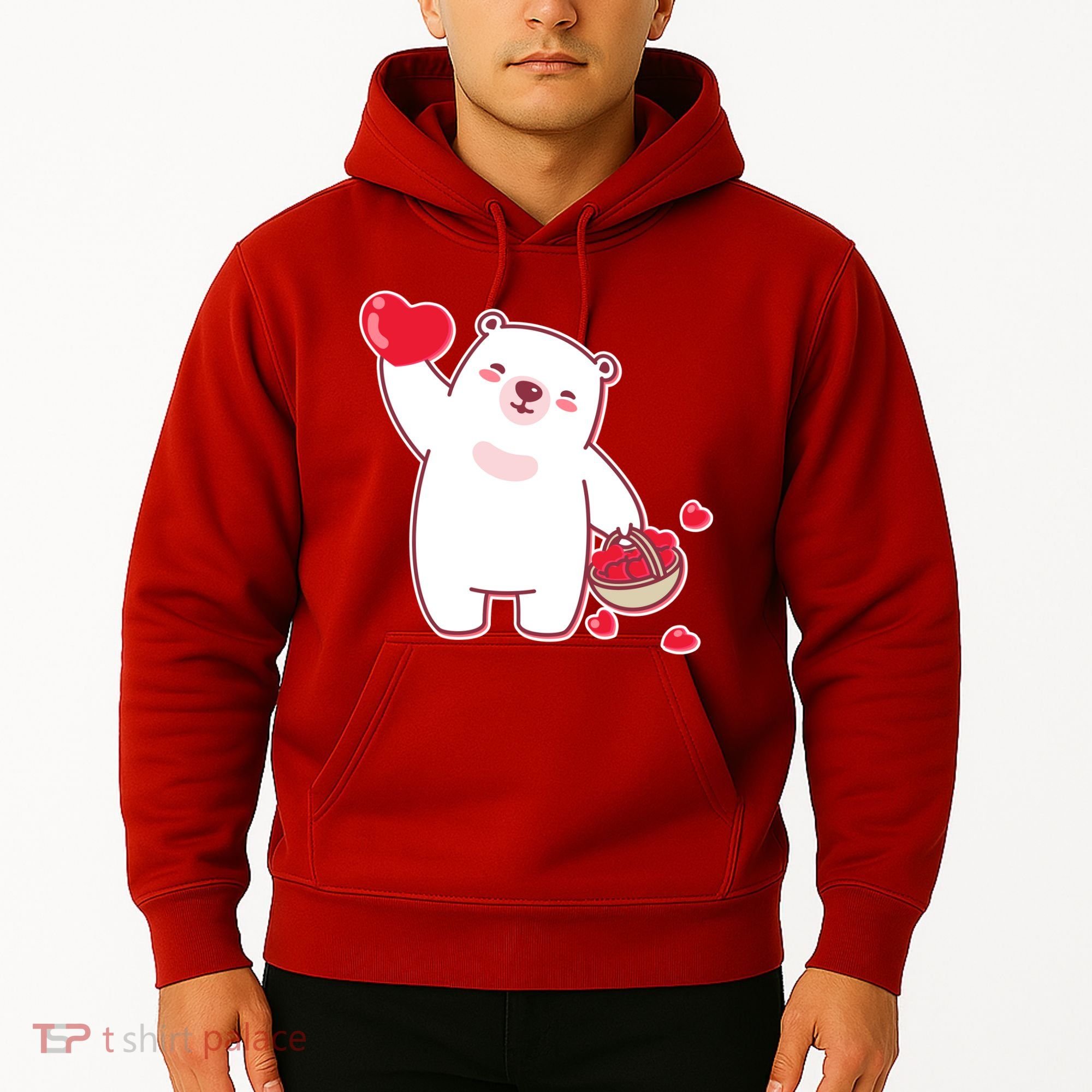 Polar Bear Cute Valentines Day Love Hoodie