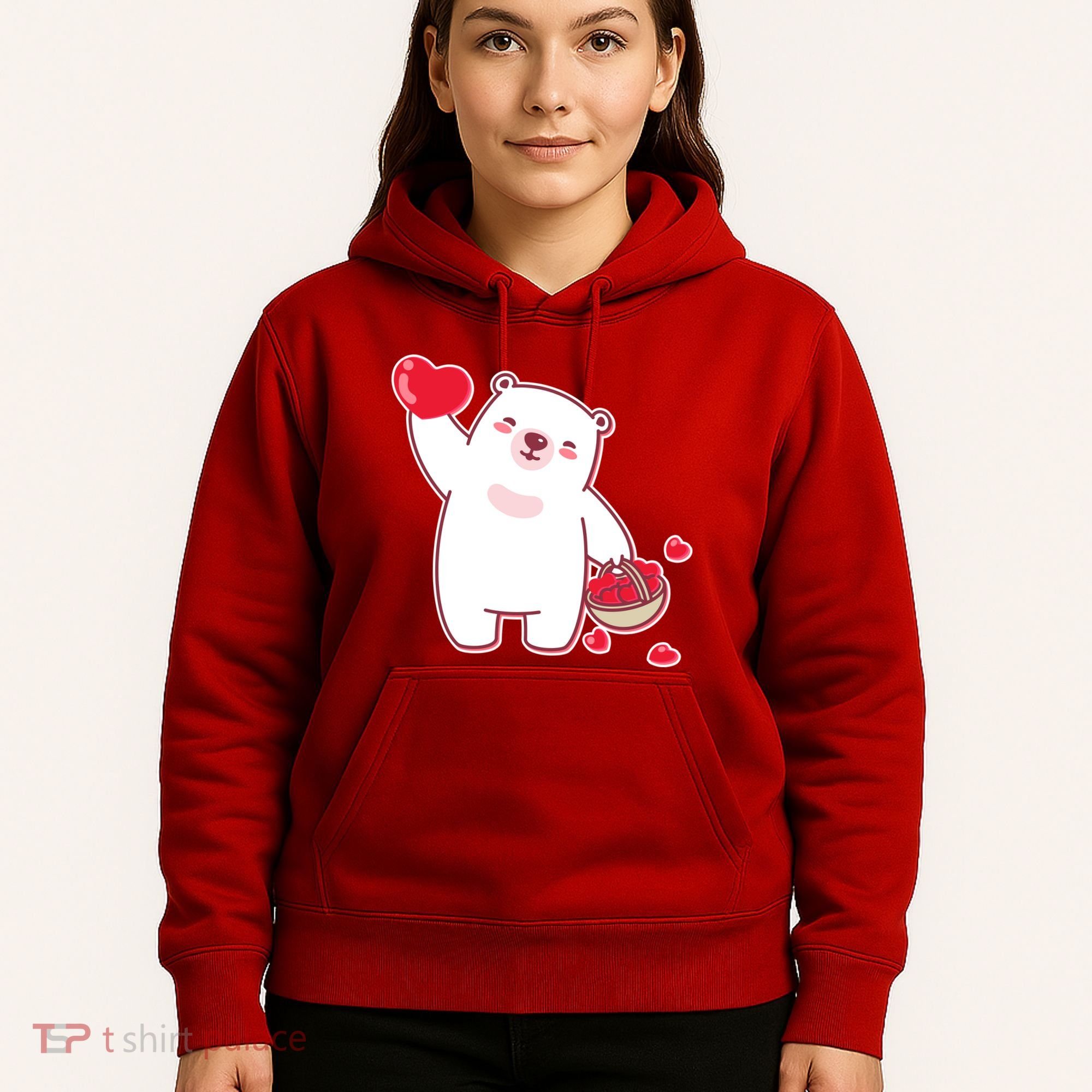 Polar Bear Cute Valentines Day Love Hoodie