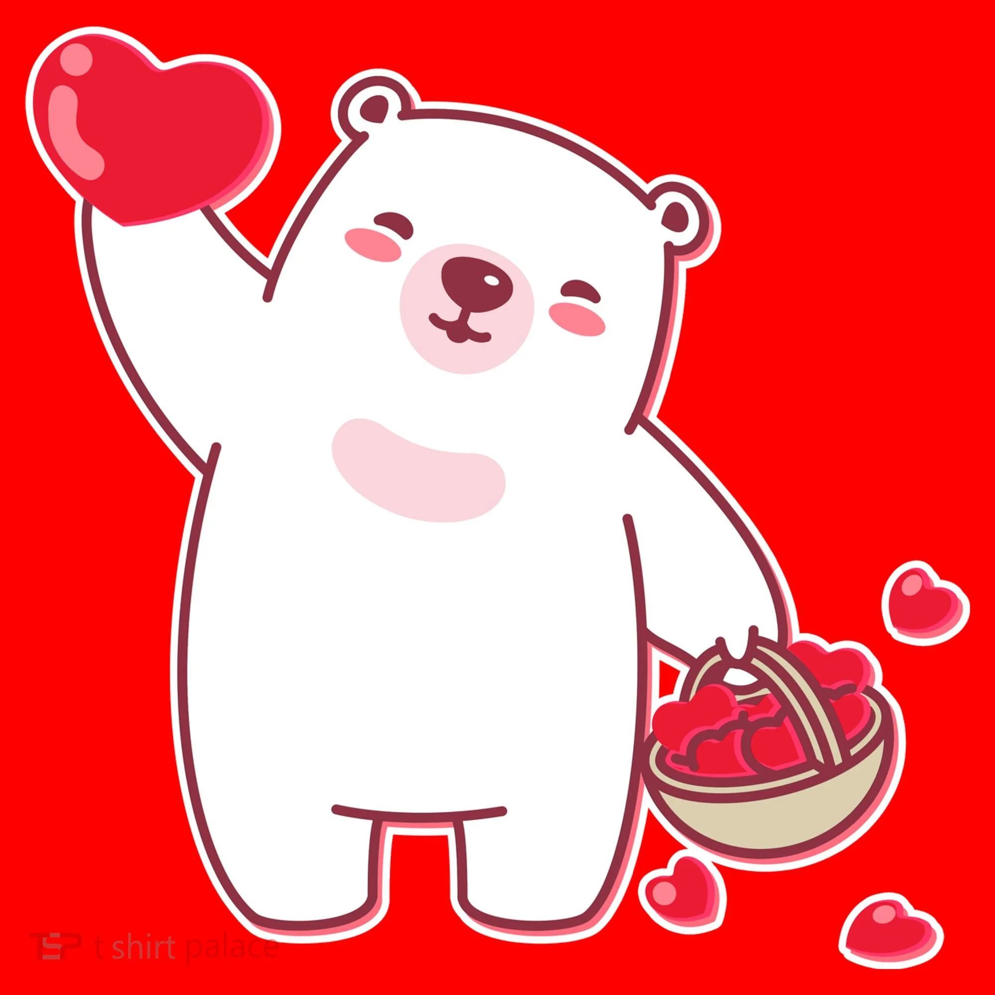 Polar Bear Cute Valentines Day Love Hoodie