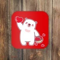 Polar Bear Cute Valentines Day Love Coaster thumb 0