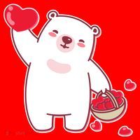 Polar Bear Cute Valentines Day Love Mousepad thumb 1