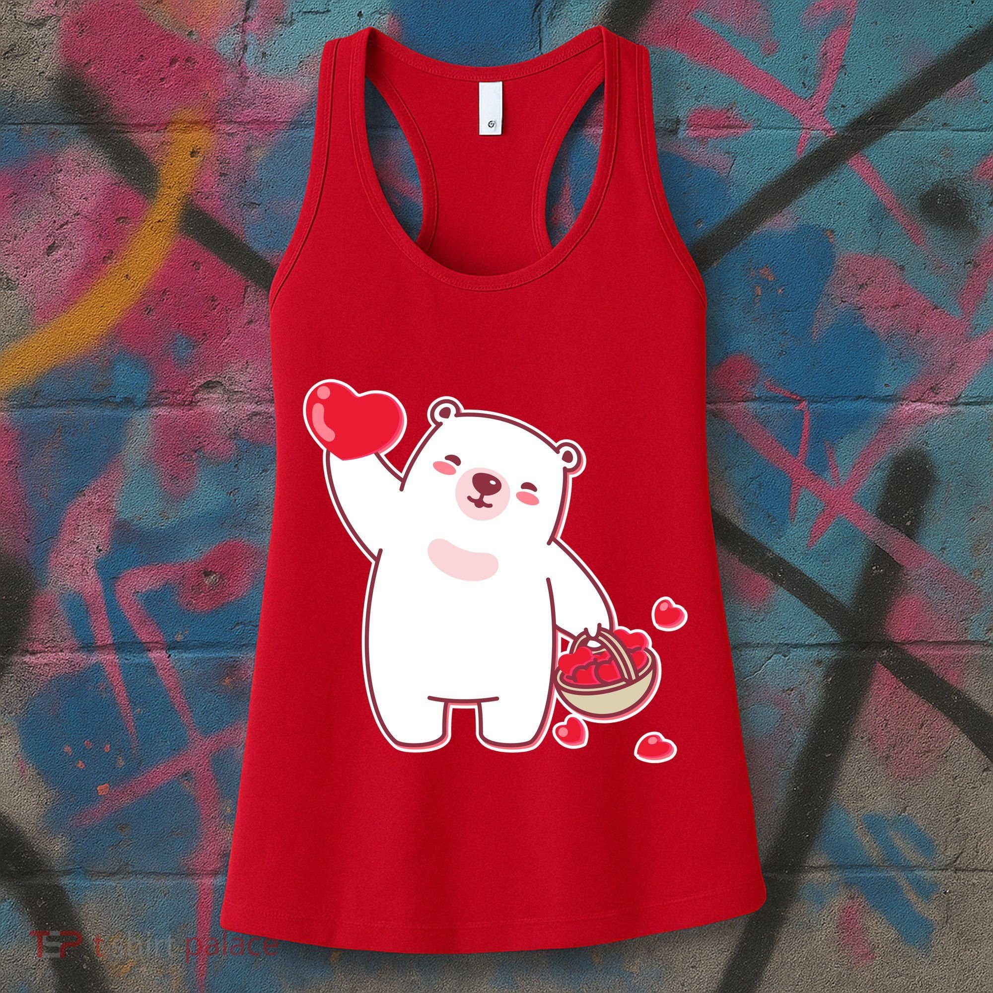 Polar Bear Cute Valentines Day Love Women's Tank Top