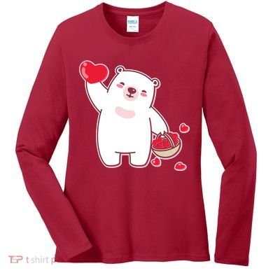 Polar Bear Cute Valentines Day Love Women's Long Sleeve Shirt