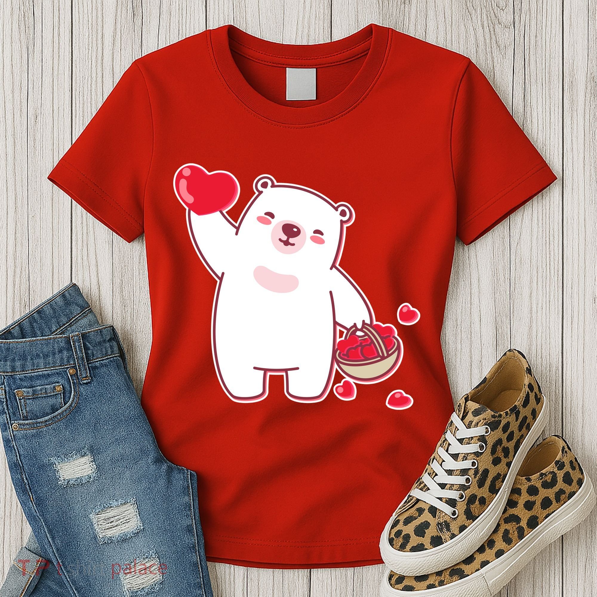 Polar Bear Cute Valentines Day Love Women's T-Shirt