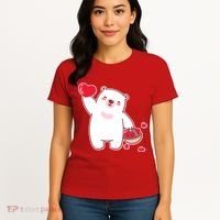 Polar Bear Cute Valentines Day Love Women's T-Shirt thumb 4