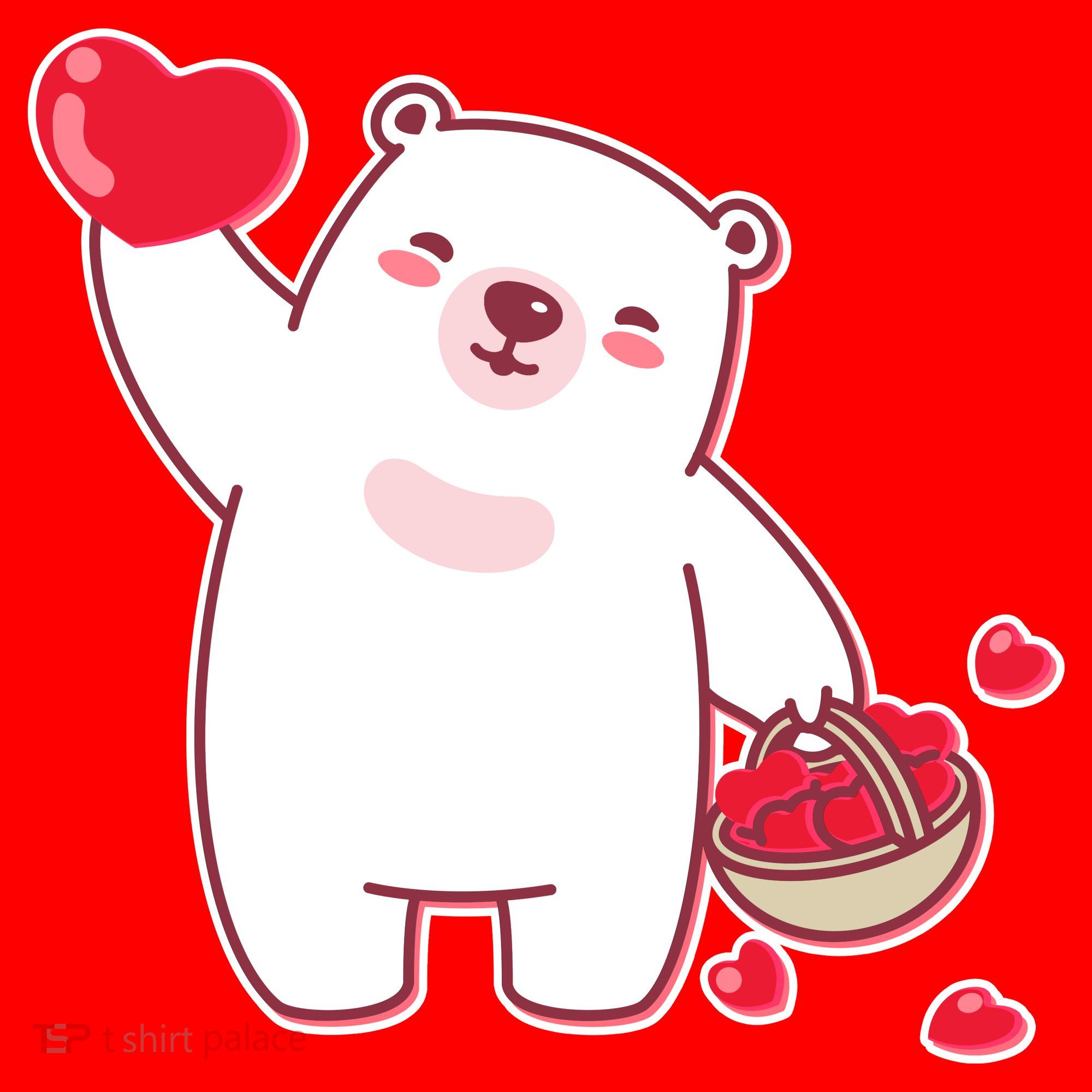 Polar Bear Cute Valentines Day Love Women's T-Shirt