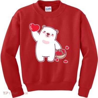 Polar Bear Cute Valentines Day Love Kids Sweatshirt